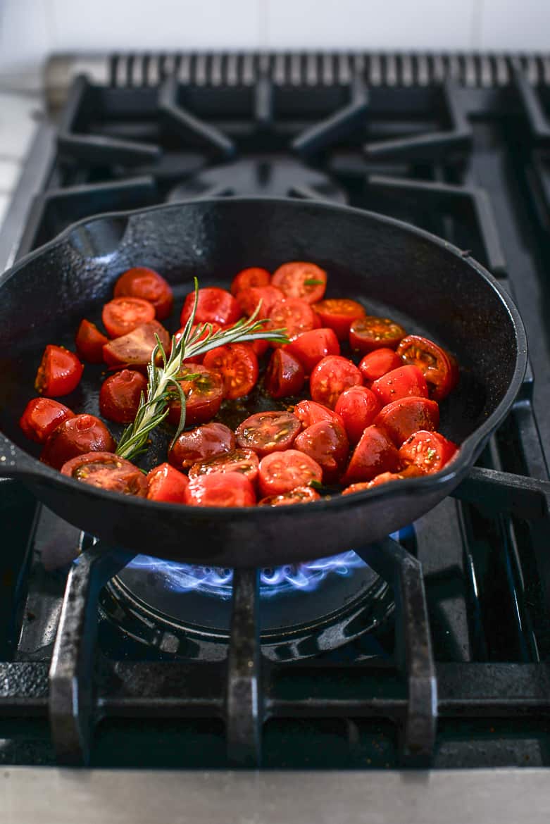 Cherry Tomatoes in skillet