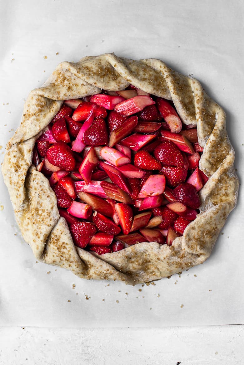 Strawberry Rhubarb Galette, un-baked