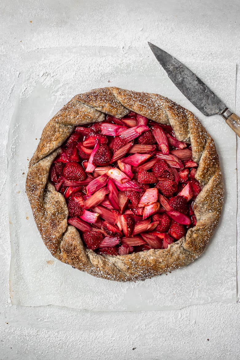 Strawberry Rhubarb Galette, baked
