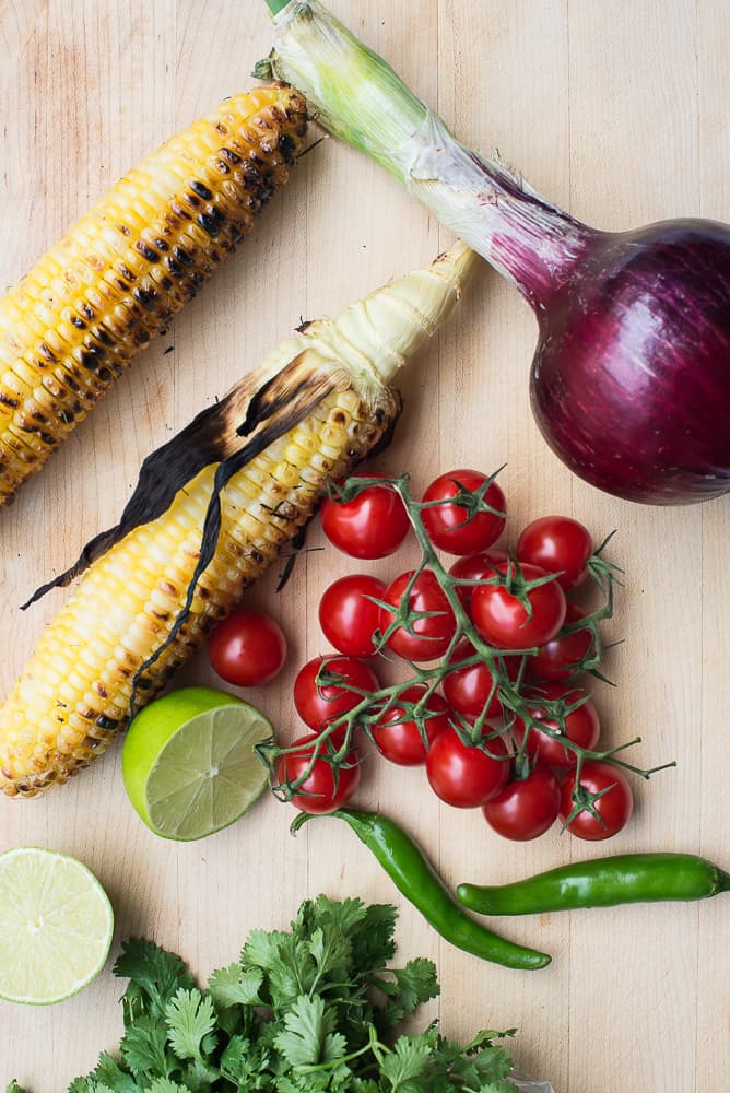 ingredients for corn salsa