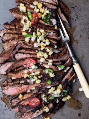 Flank Steak with Corn salsa