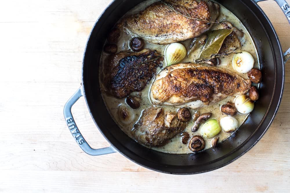 Coq au Vin in pot