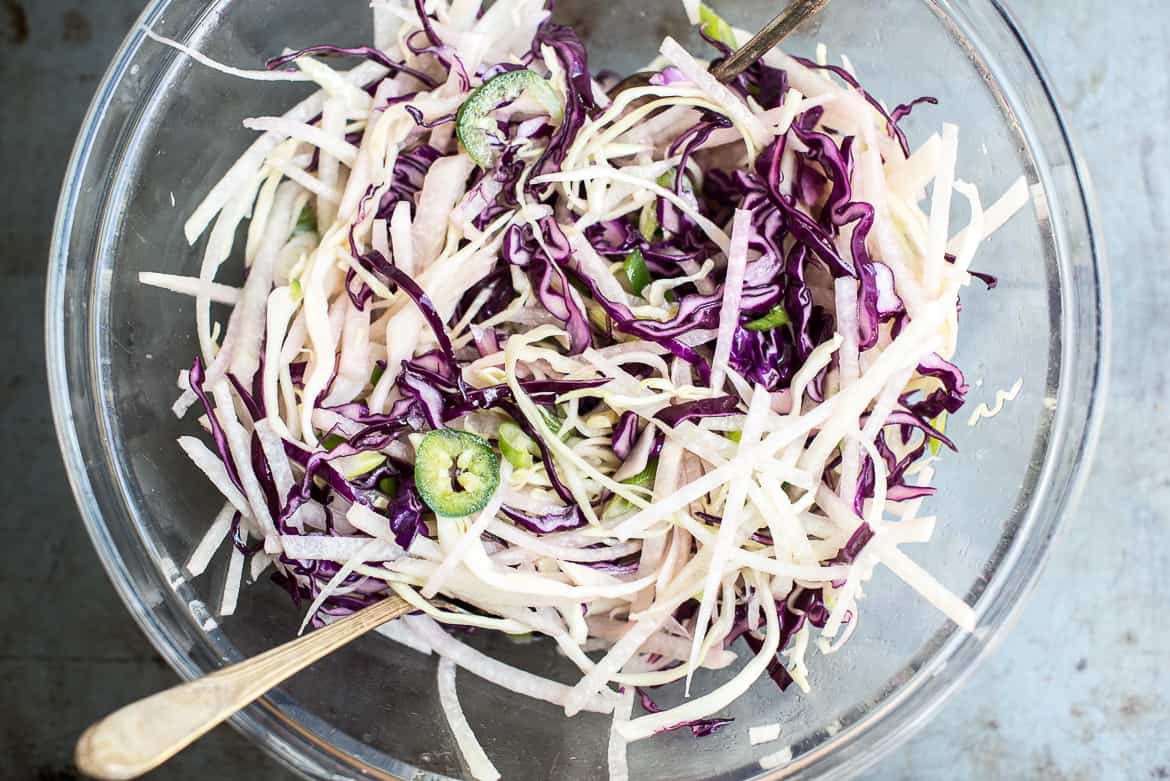 Jicama, cabbage slaw