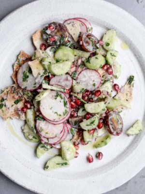 Fattoush salad tossed