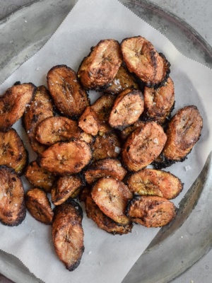 Sweet plantains on platter