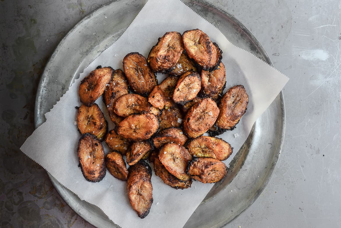 Sweet plantains on platter