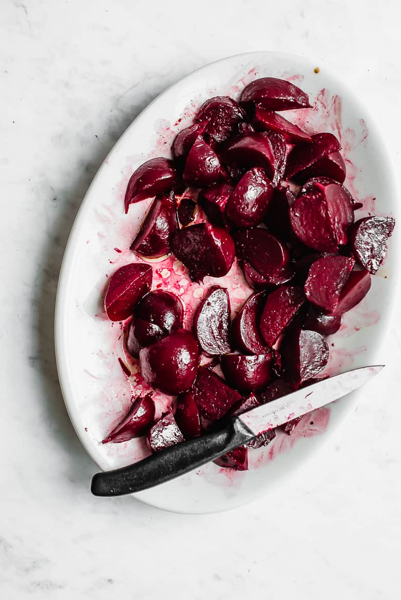 Peeled and sliced beets