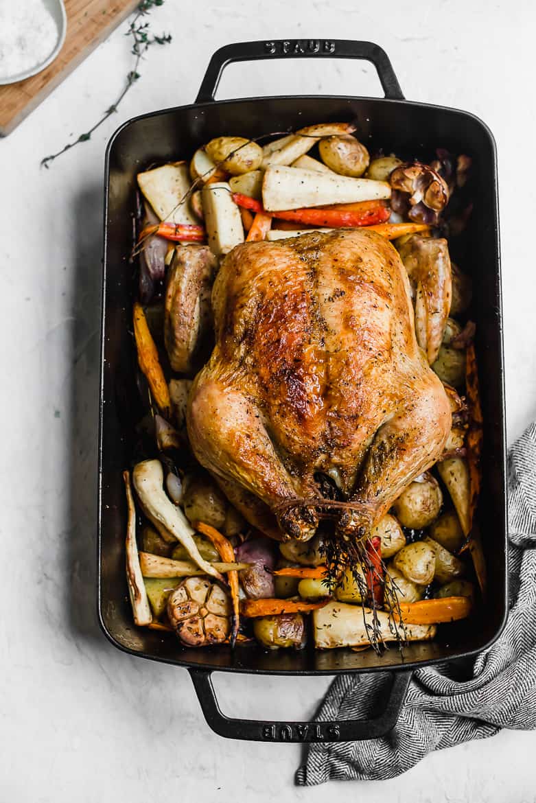 Roasted chicken and root vegetable 