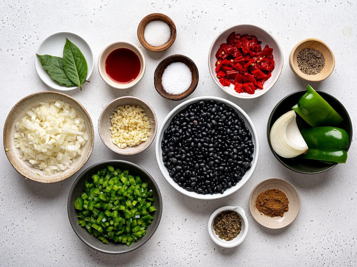 recipe ingredients prepared in bowls