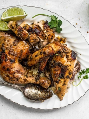 Chicken with Cilantro and Lime on platter