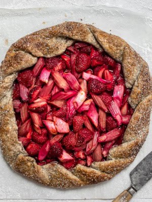 Strawberry Rhubarb Galette, baked