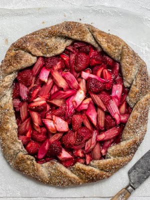 Strawberry Rhubarb Galette, baked