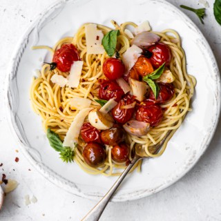 Summer Pasta with Tomato and Shallot Confit - Sandra Valvassori