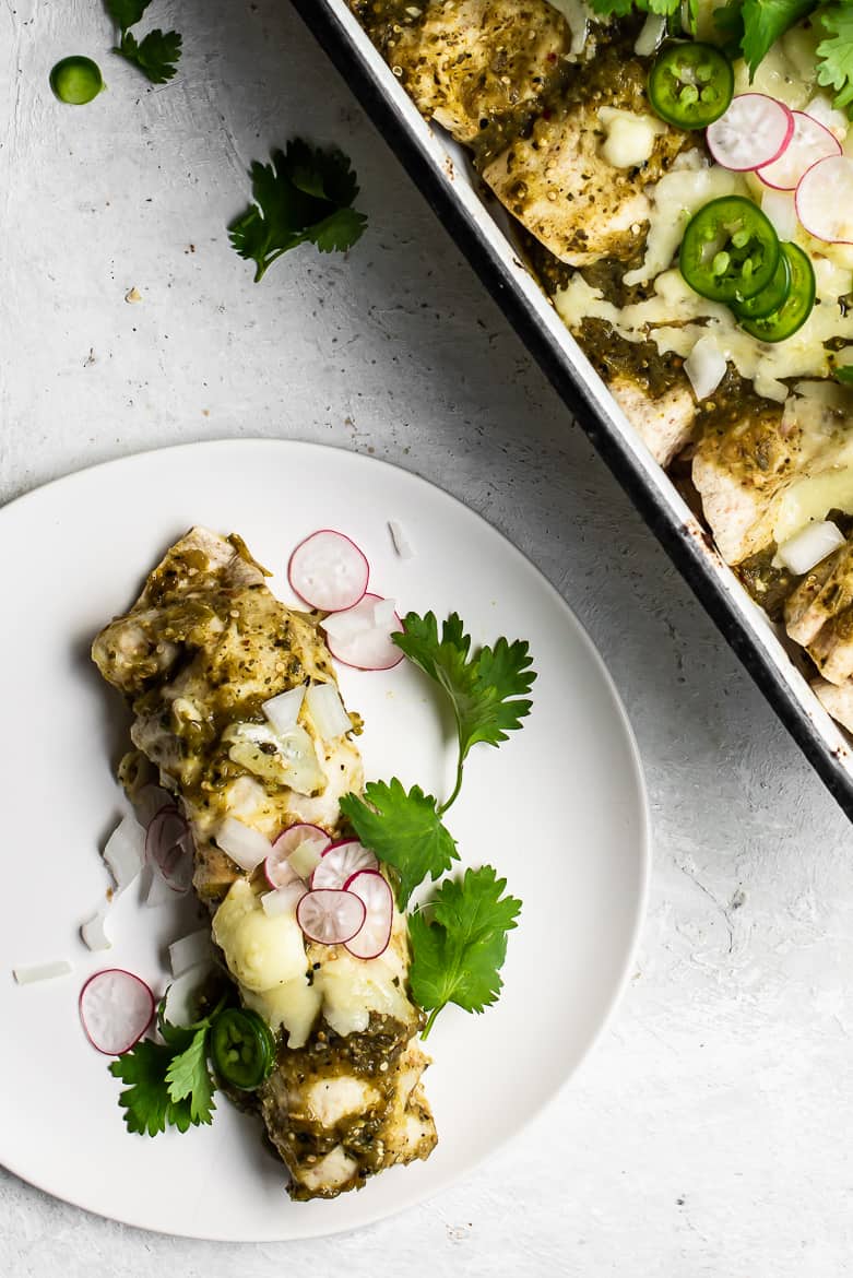 enchilada served on plate