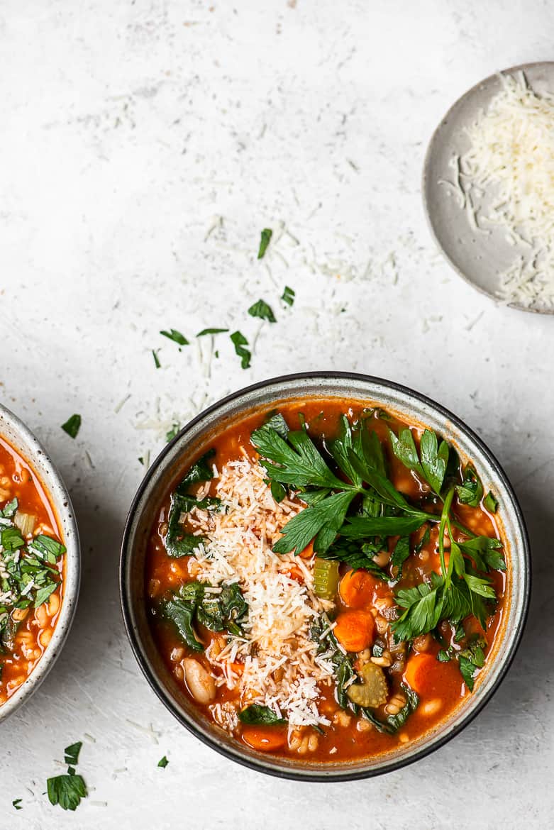 Instant Pot Barley Minestrone Soup - Sandra Valvassori