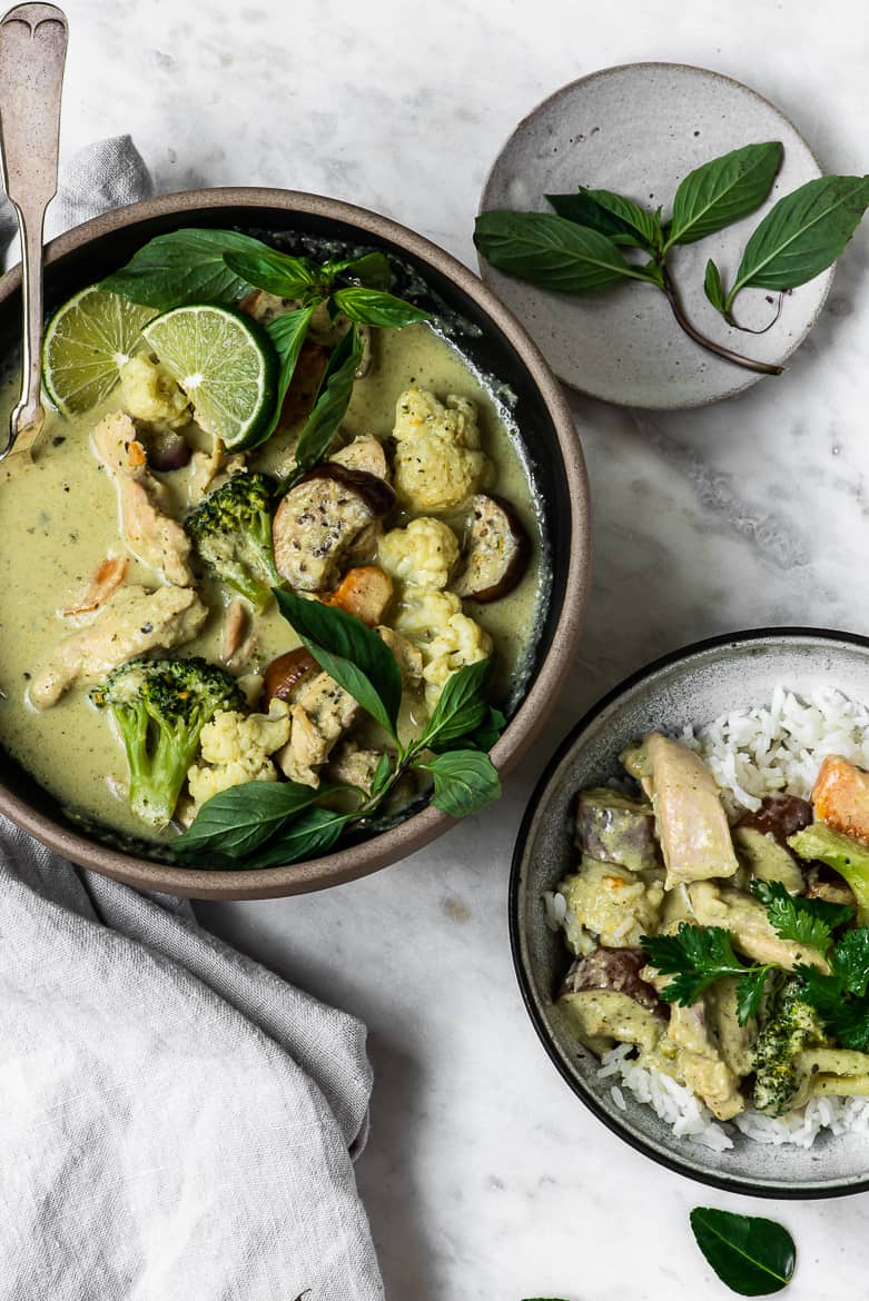 Green curry with rice