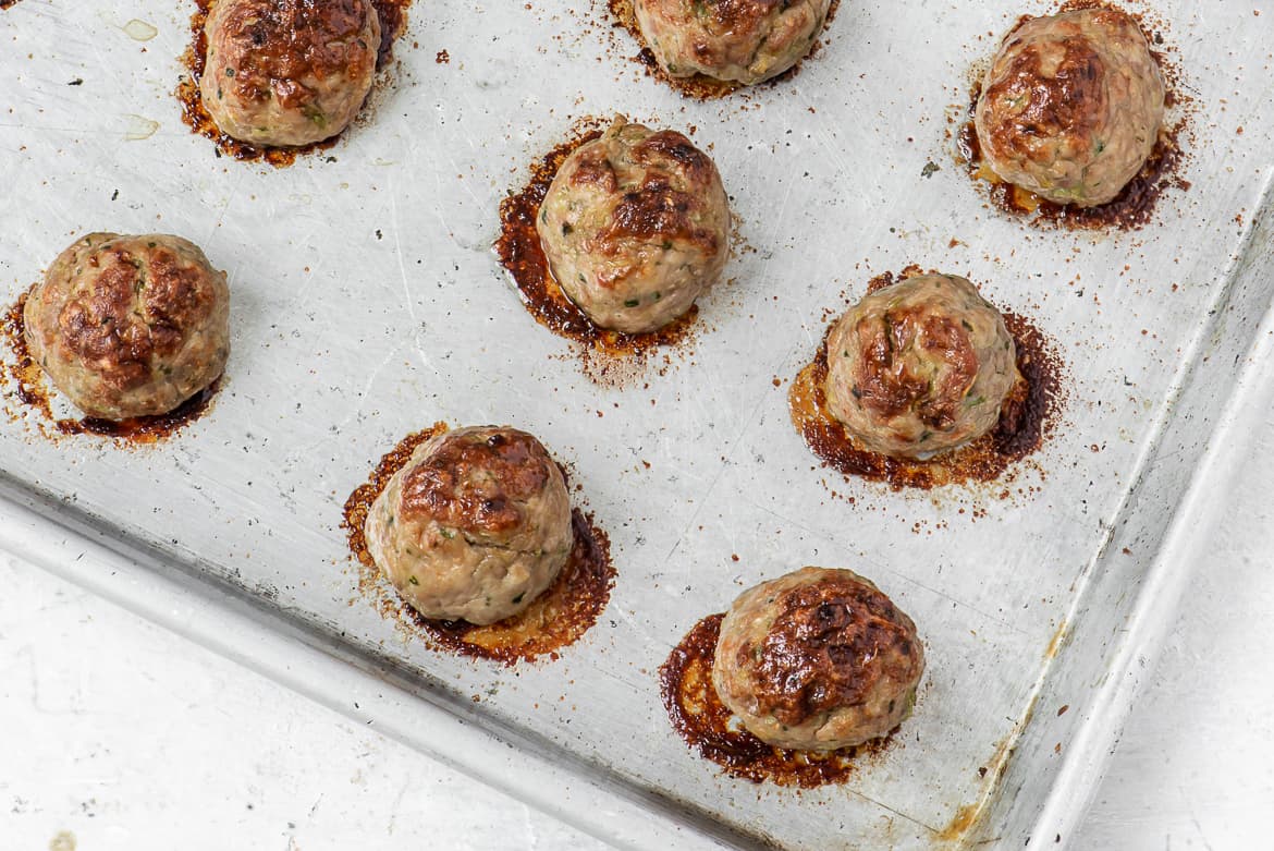 turkey meatballs on sheet pan