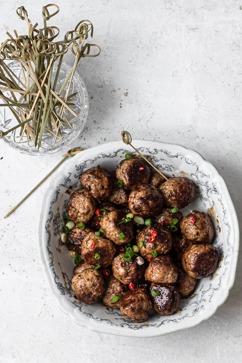 Turkey meatballs with soy-ginger sauce