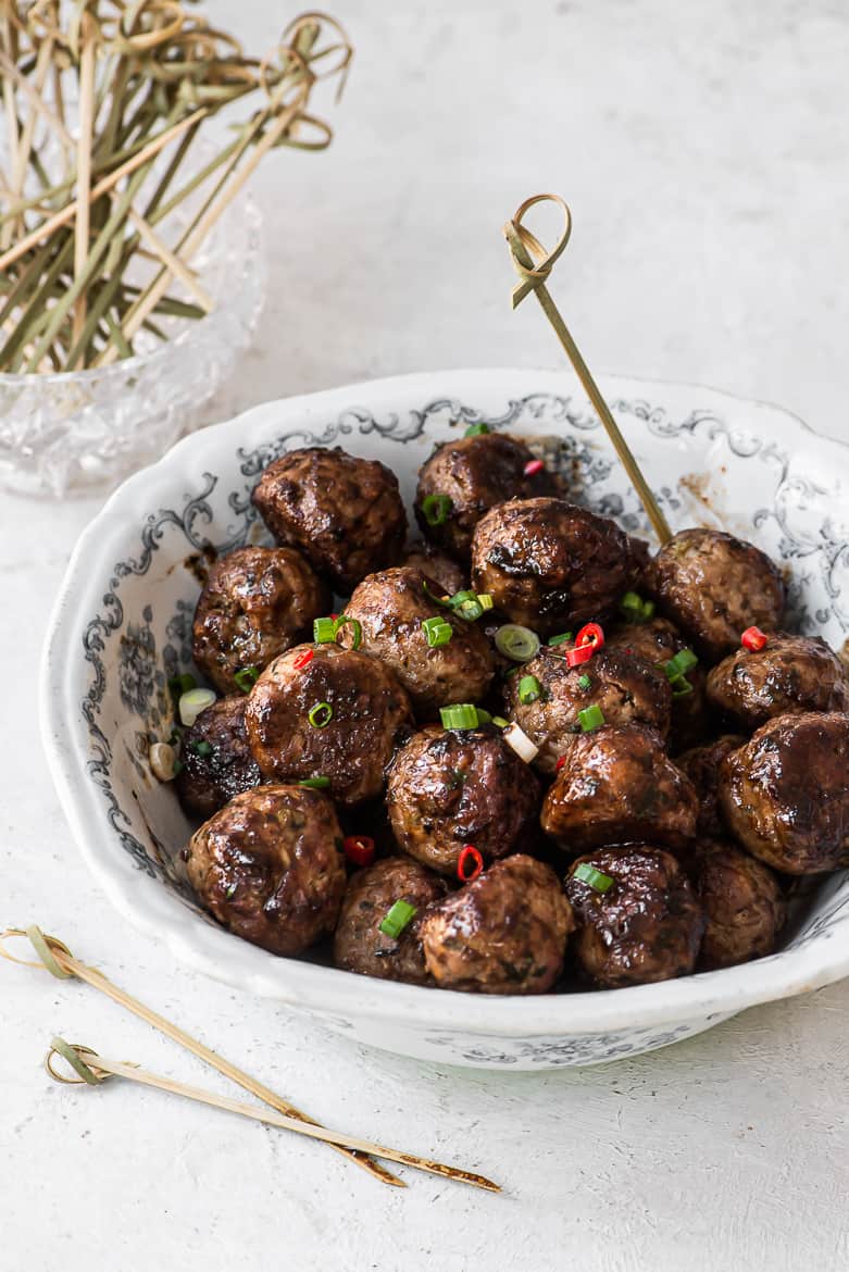 Turkey meatballs with soy-ginger sauce