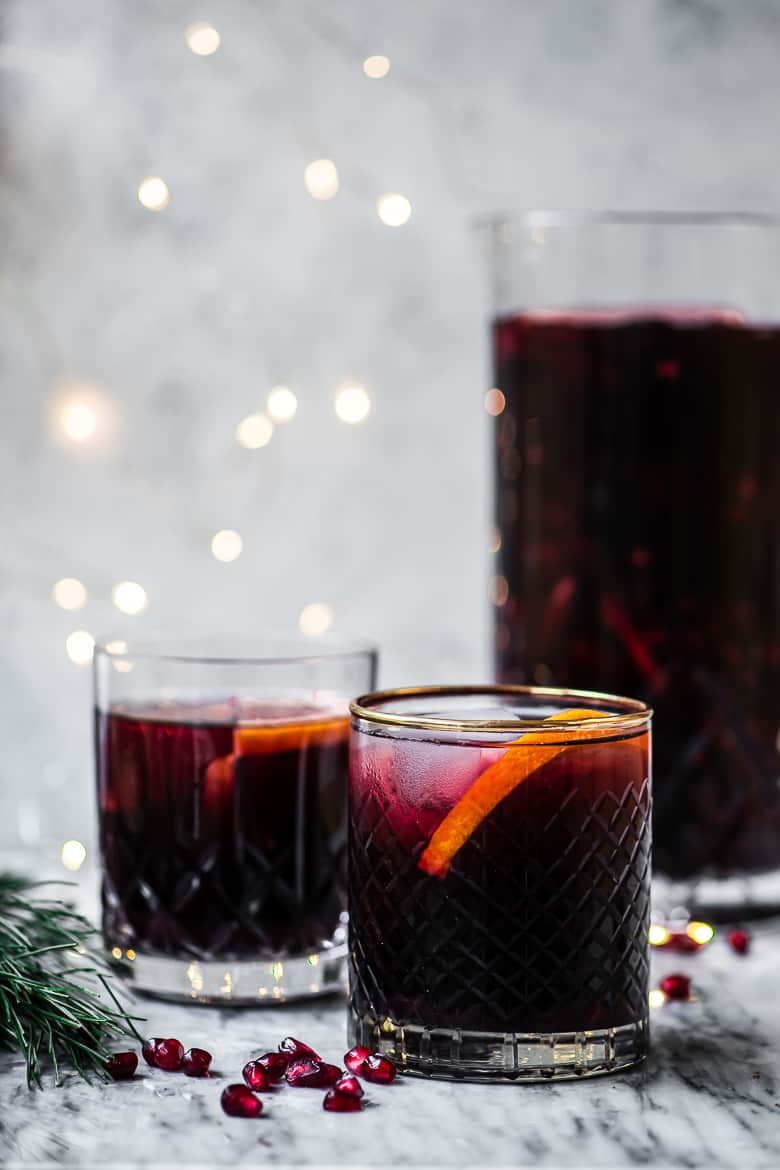 Winter Spiced Sangria in glasses