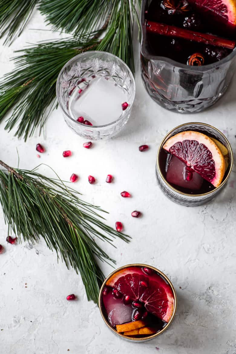 holiday sangria in glasses