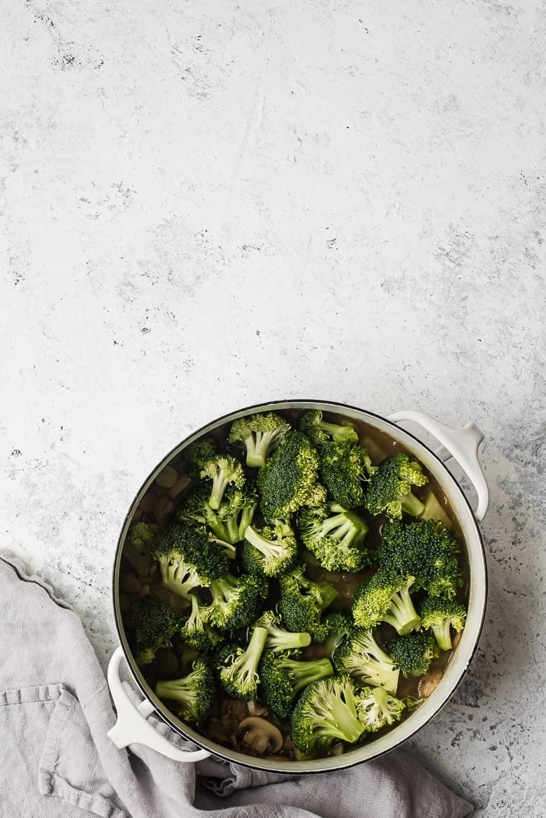 Broccoli in pot