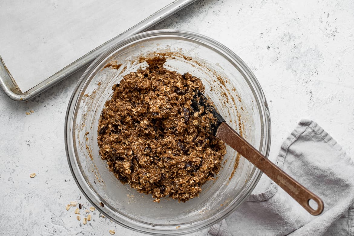 Mixture for cookies ready in bowl