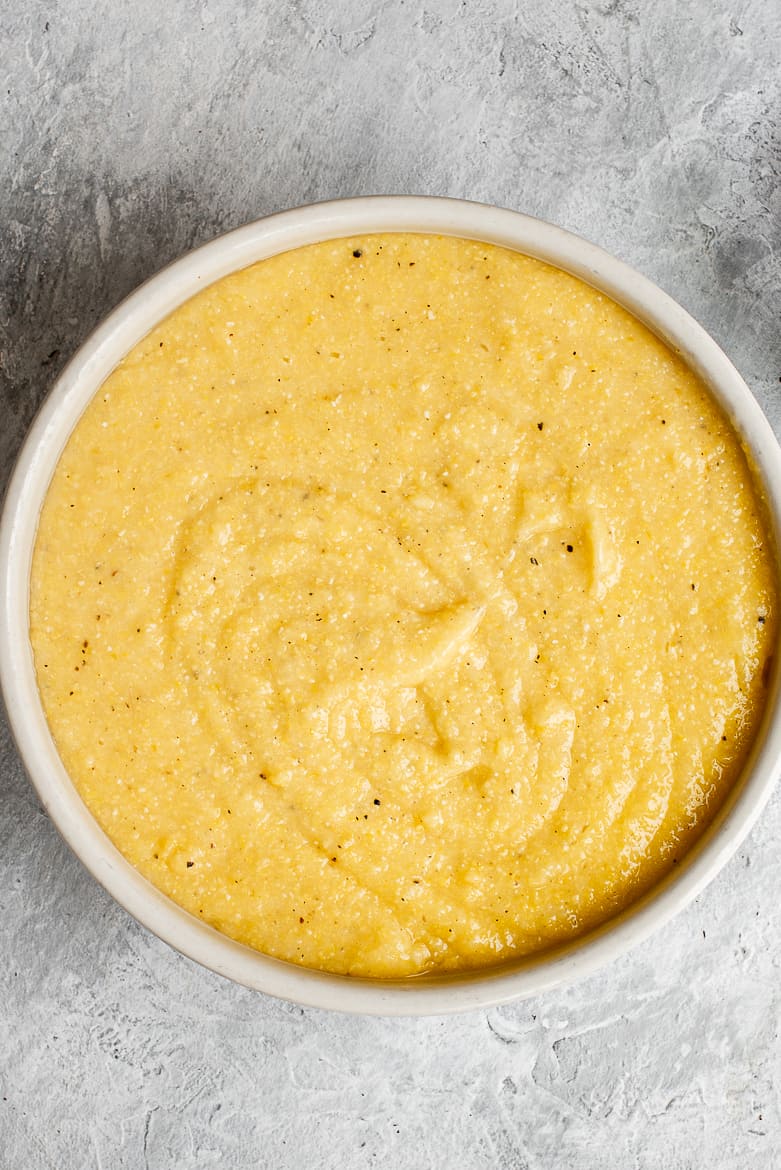 close up of creamy instant pot polenta 