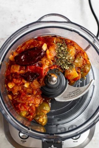 Tomato mixture in food processor