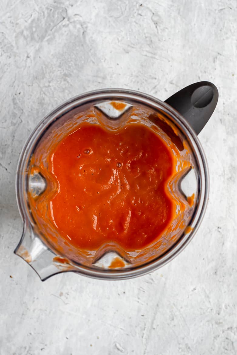 Tomato soup in blender
