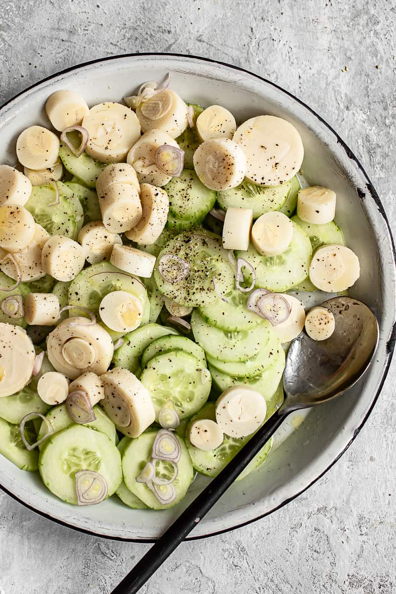 Cucumber Salad with hearts of palm