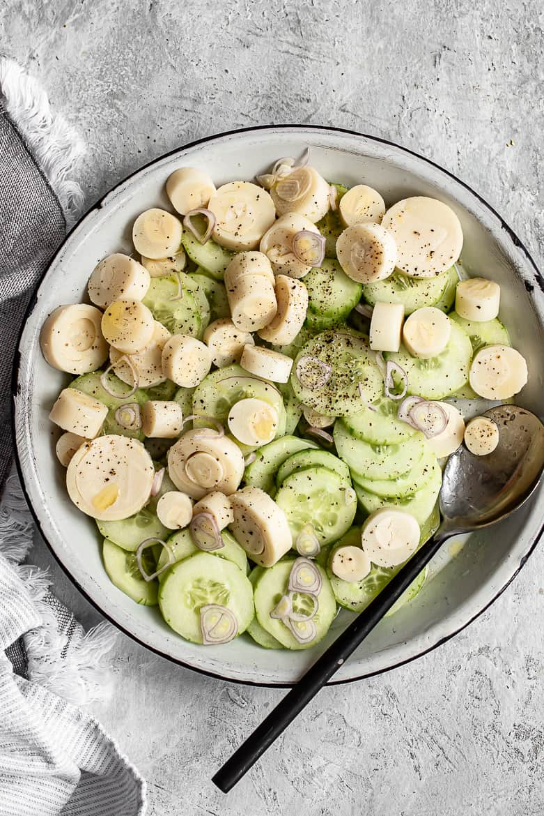 Cucumber Salad with hearts of palm