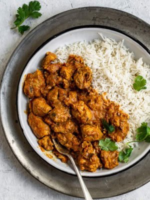 closeup of chicken tikka masala