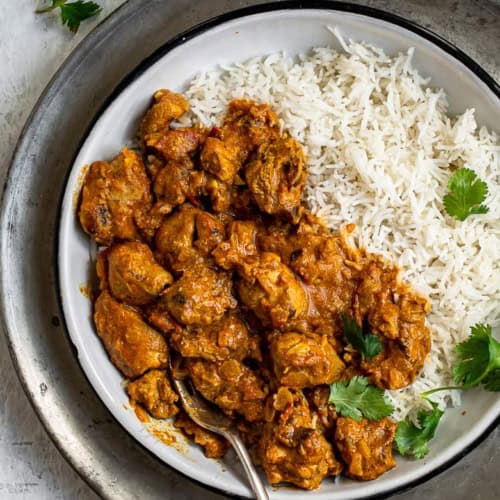 closeup of chicken tikka masala