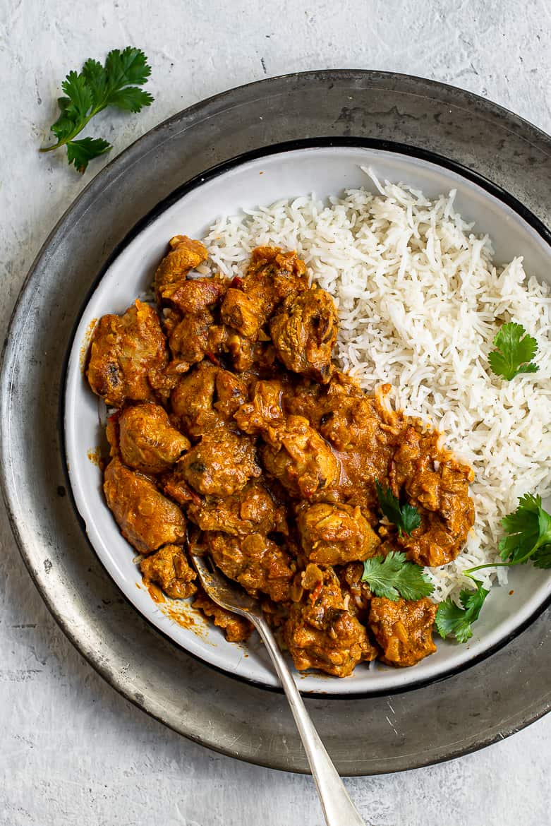 closeup of chicken tikka masala 