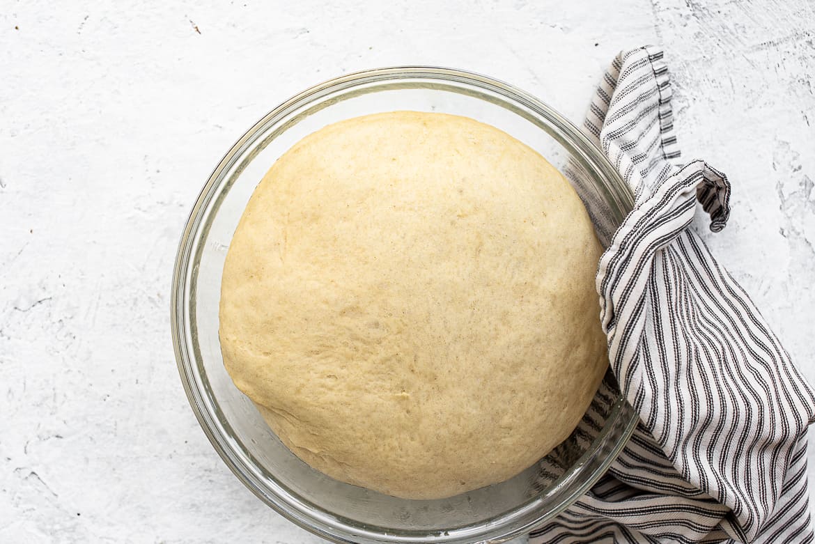 Dough rising in bowl