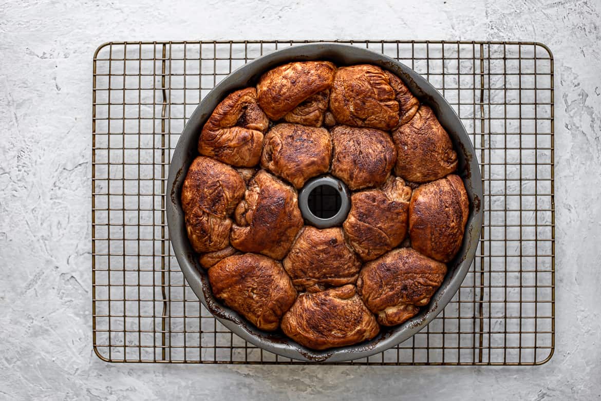 monkey bread out of oven