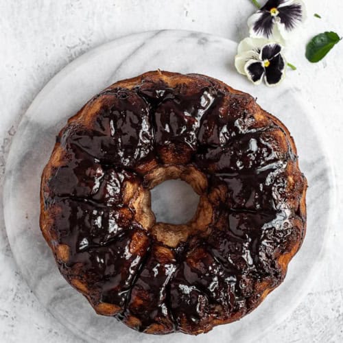 Chocolate monkey bread on platter