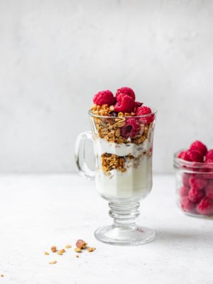 Homemade maple-pecan granola parfaits