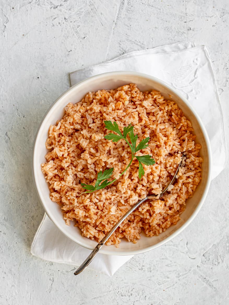 Mexican rice in bowl