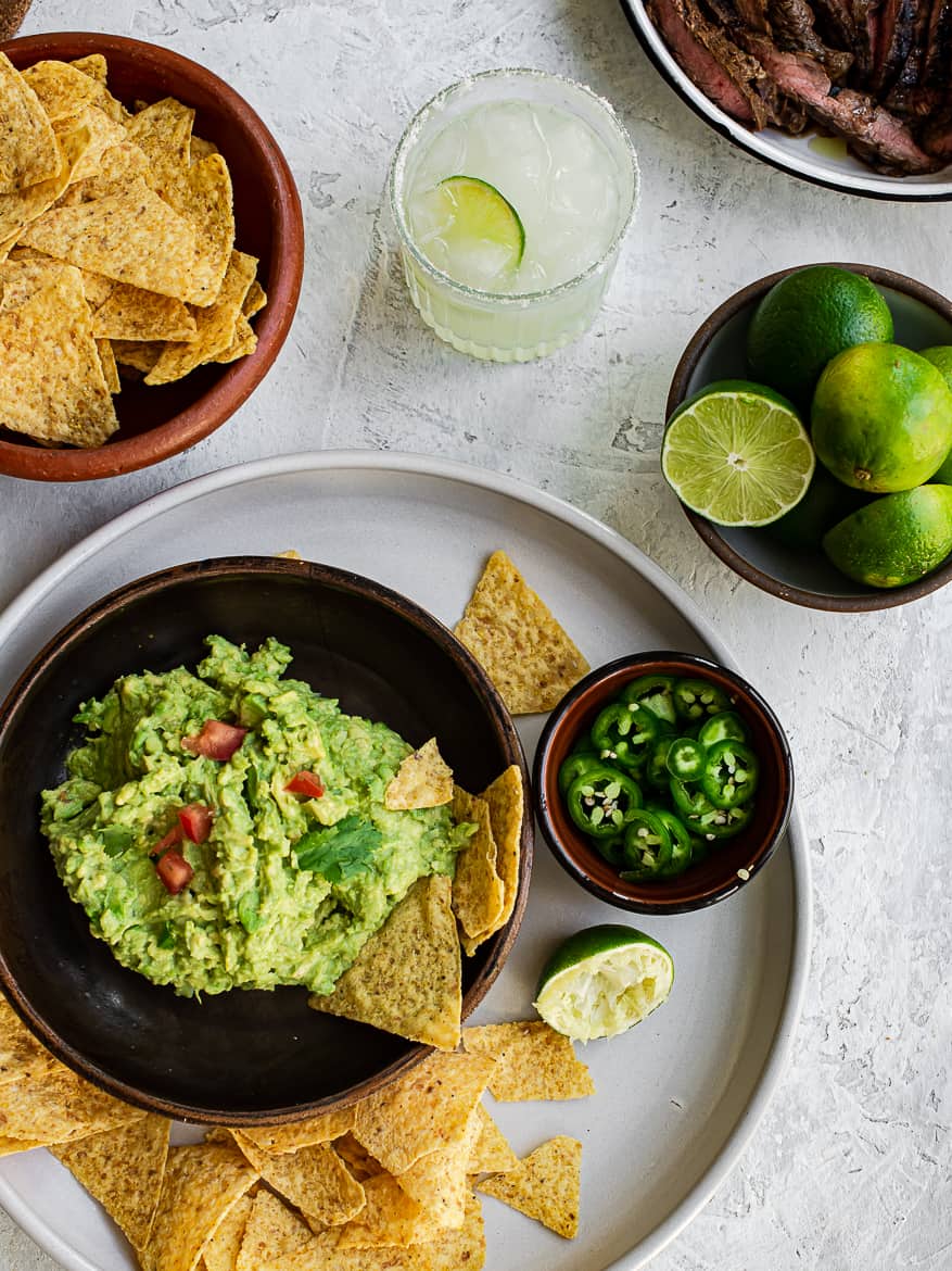 guacamole with tortilla chips