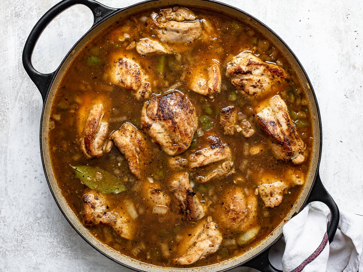 Dominican Locrio De Pollo - Dominican Style Chicken And Rice Stock