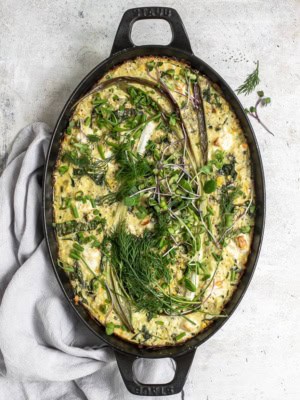 Epic summer frittata in baking dish