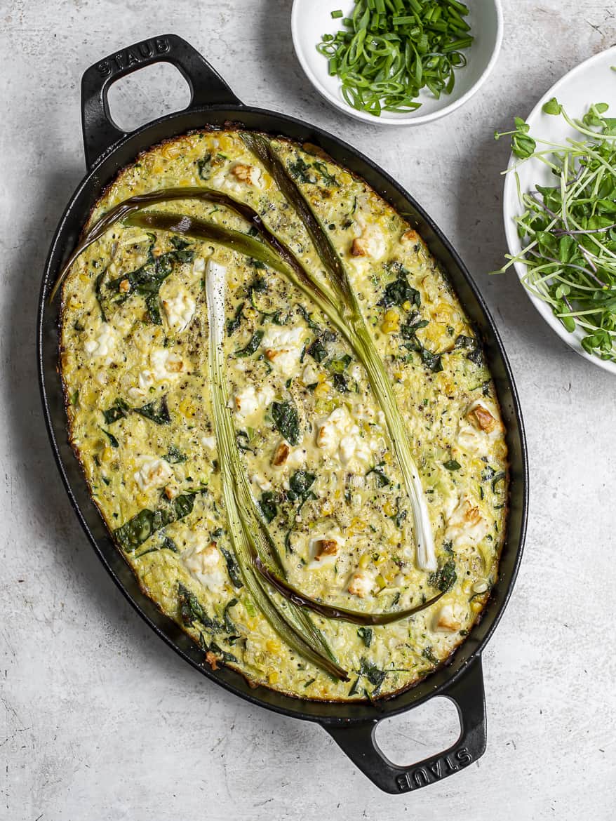 Baked Frittata in baking dish 