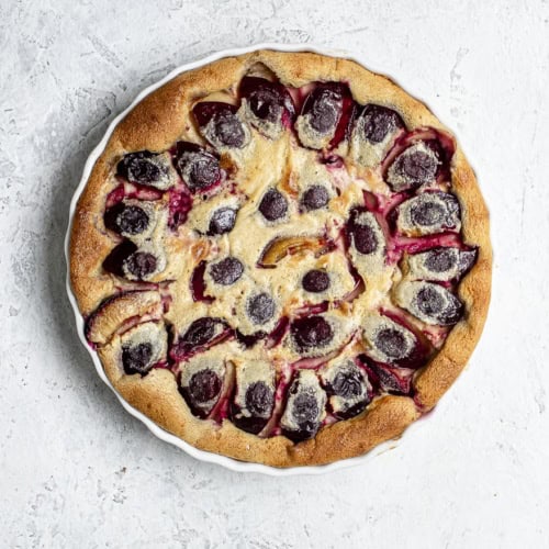 Baked Plum clafoutis