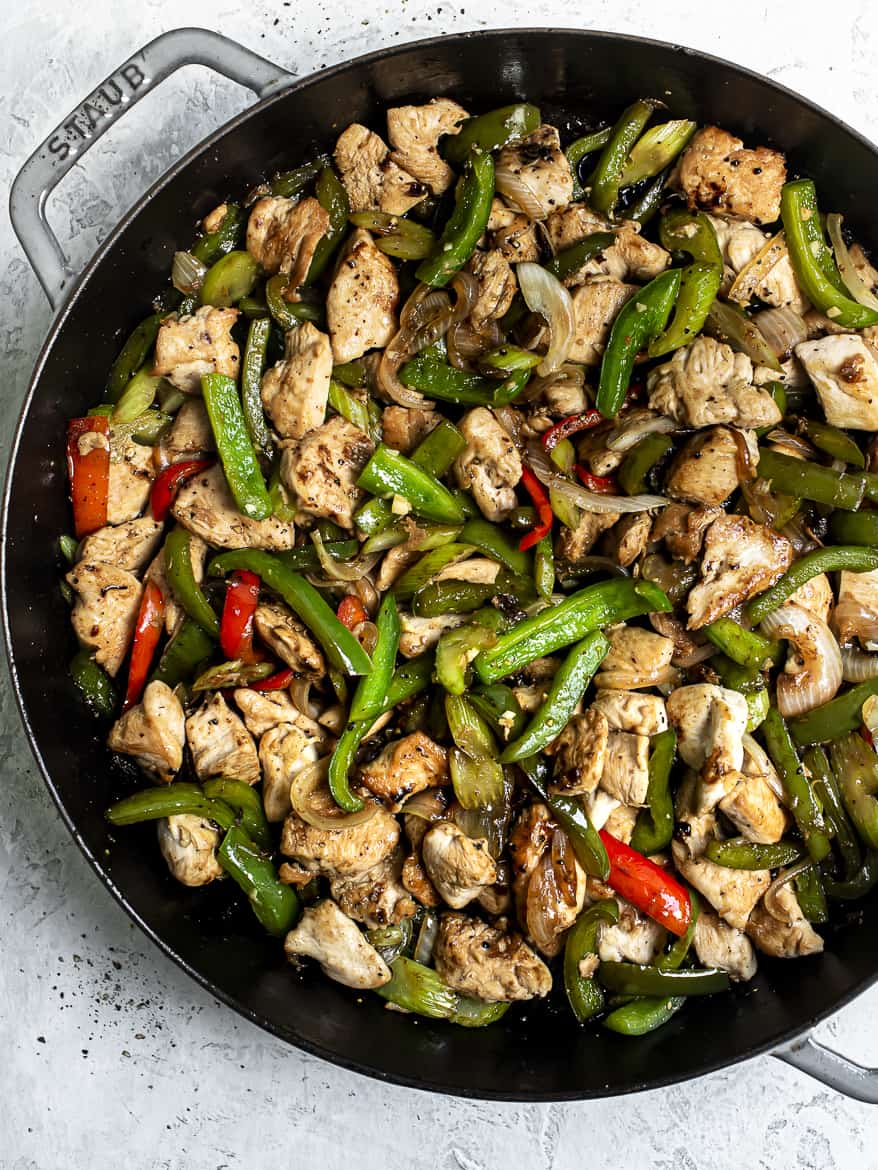 Black Pepper Chicken in skillet