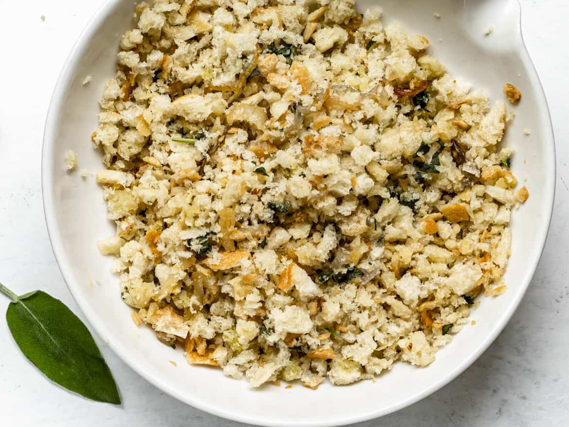 fresh breadcrumbs in bowl