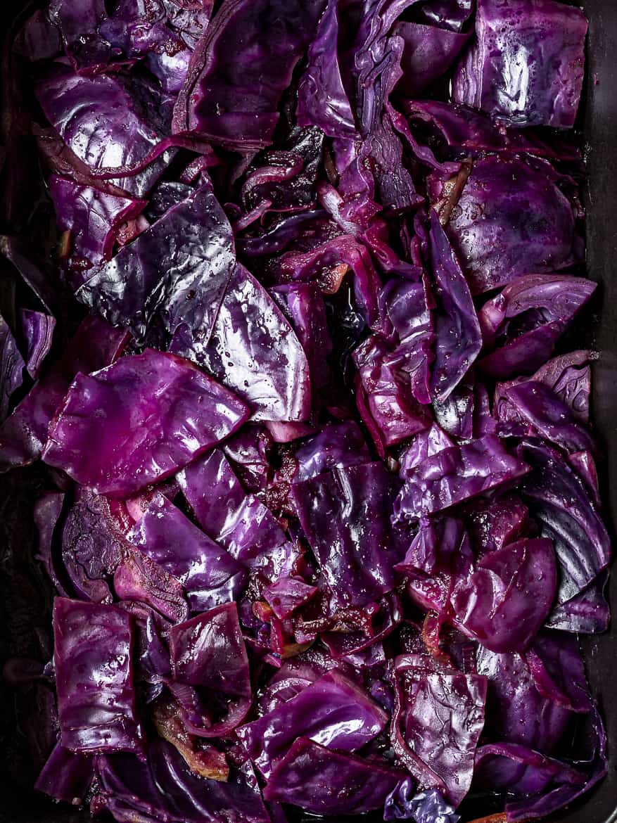 Close up of Braised red cabbage