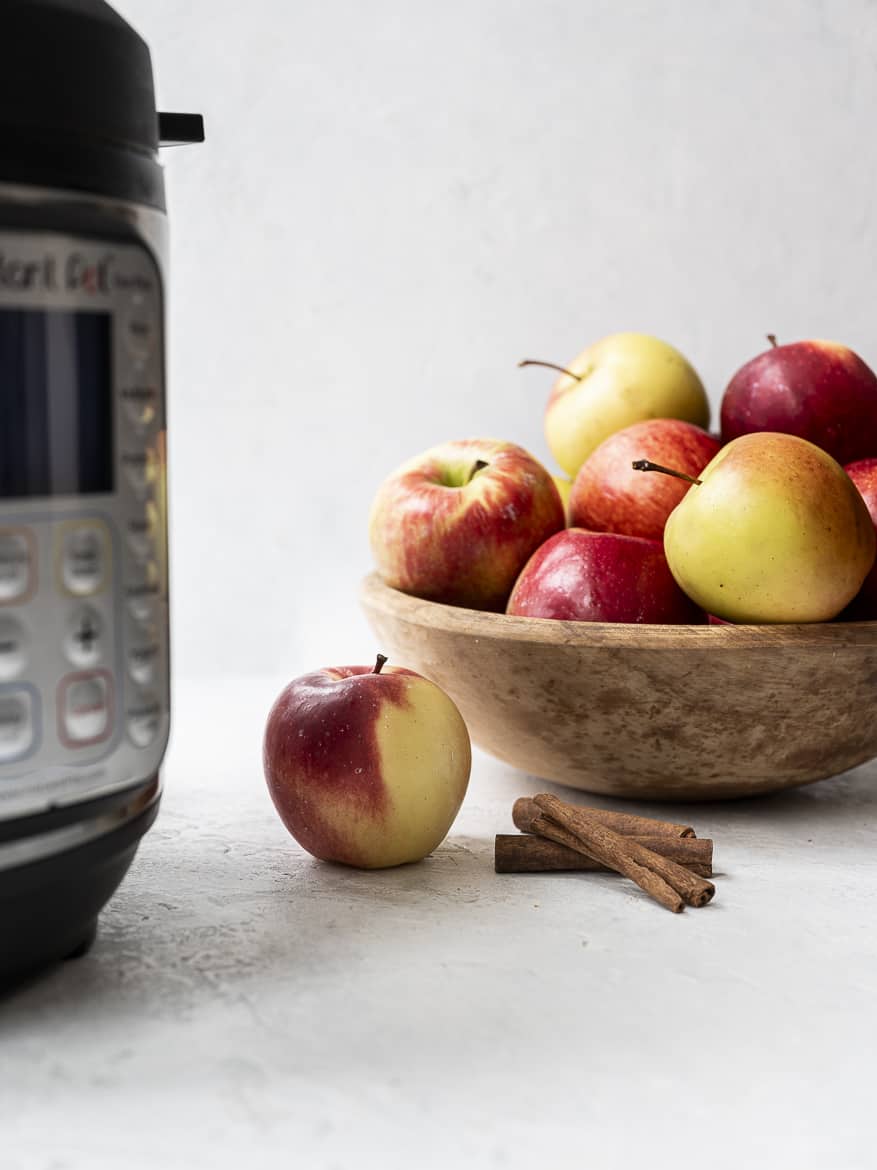 Instant Pot with Apples in bowl