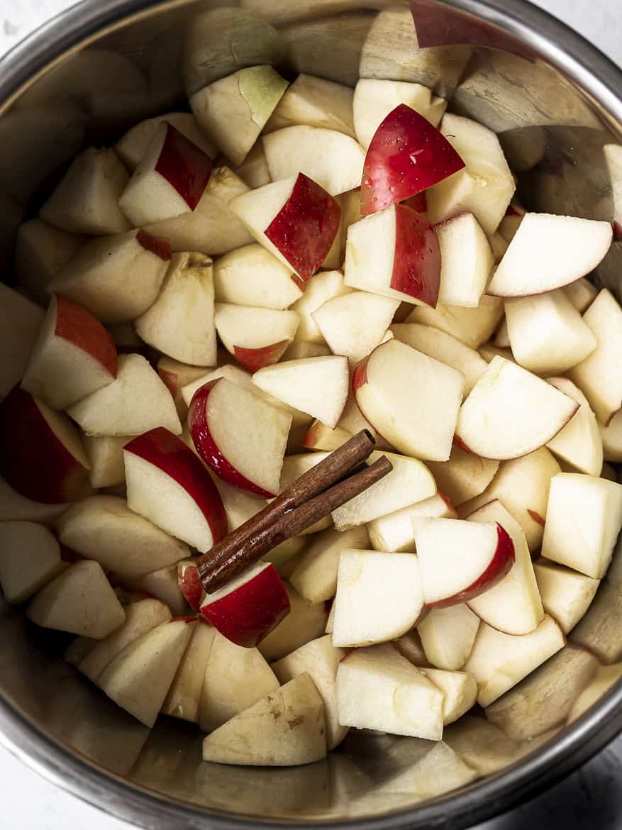 Chopped apples in Instant Pot